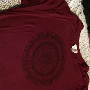 Maroon form fitting crop top